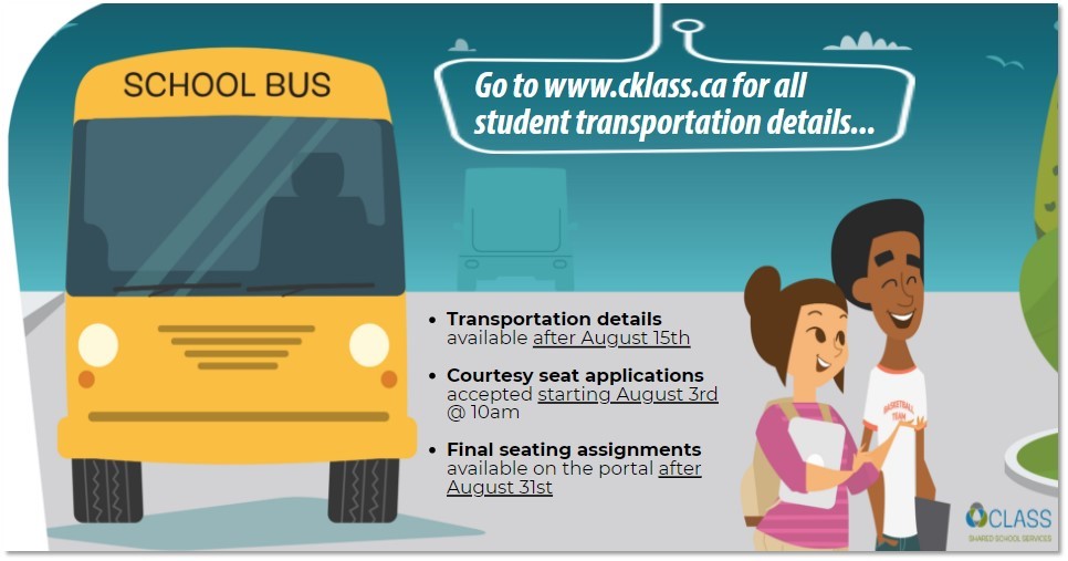 Transportation details for the 2021-2022 School Year will be available after August 15th. Courtesy seat applications will be accepted starting August 3rd. Final seating assignments will be available on the portal after August 31st.