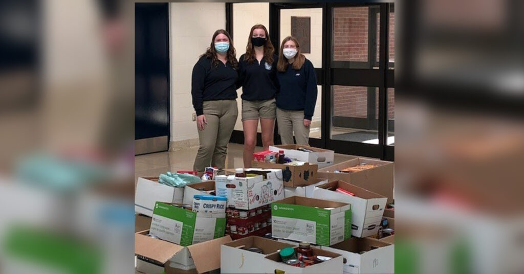 More than 1,000 food items were collected by the UCC Cares Club