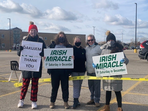 The Irish Miracle non-perishable food donations will be used to restock the food bank.  Financial donations will help purchase items for the St. Vincent de Paul annual Christmas hamper program.