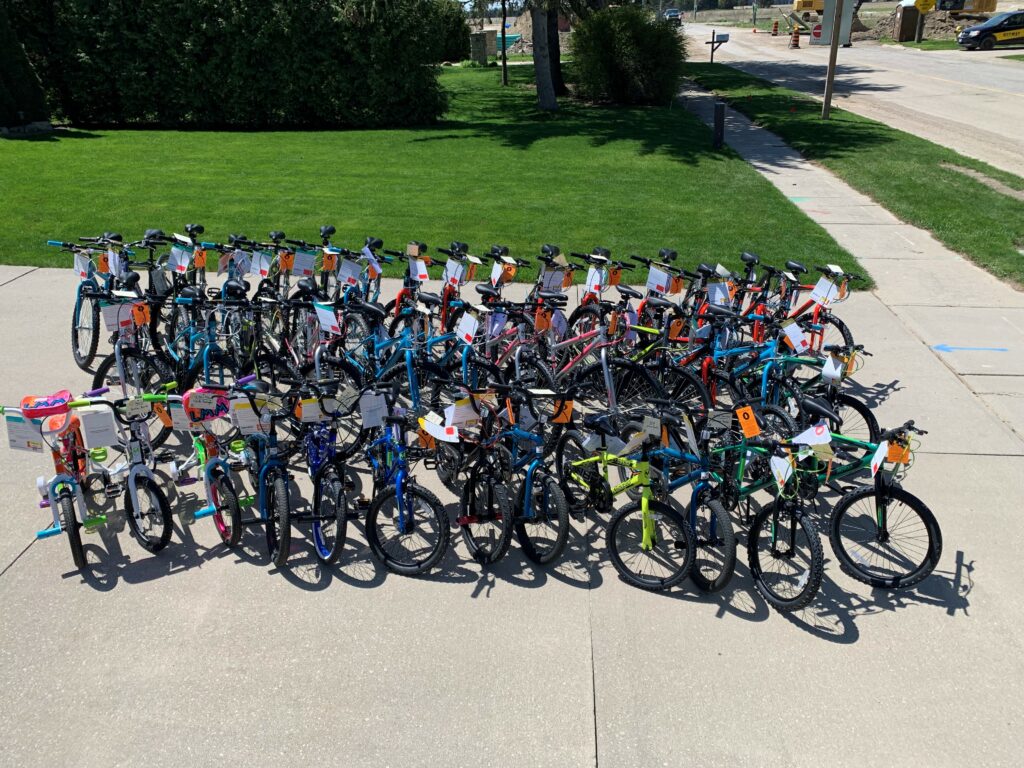 40 bikes, helmets and bicycle locks were purchased with the more than $7,000 raised in the second annual Dress Down for Wheels event.