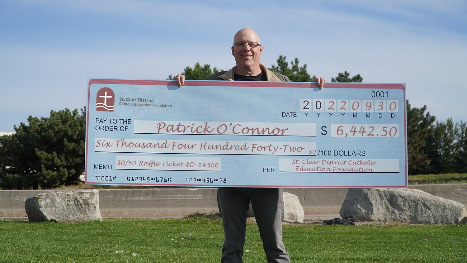 Patrick O’Connor of Niagara-On-The-Lake Wins $6,442.50 in St. Clair Foundation 50/50 Raffle