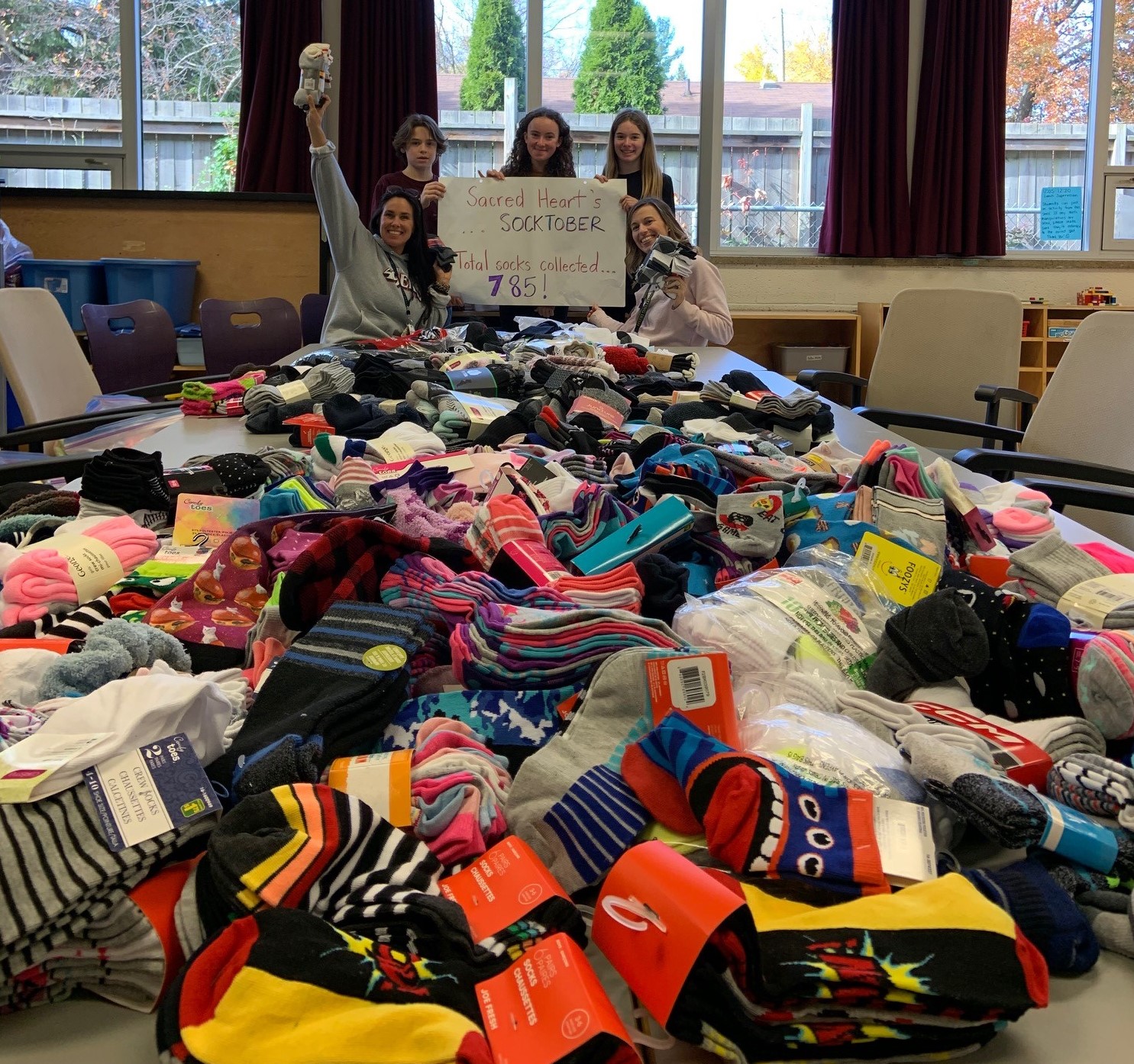 Socktober Event at Sacred Heart Sarnia Collects More than 700 Pairs of Socks