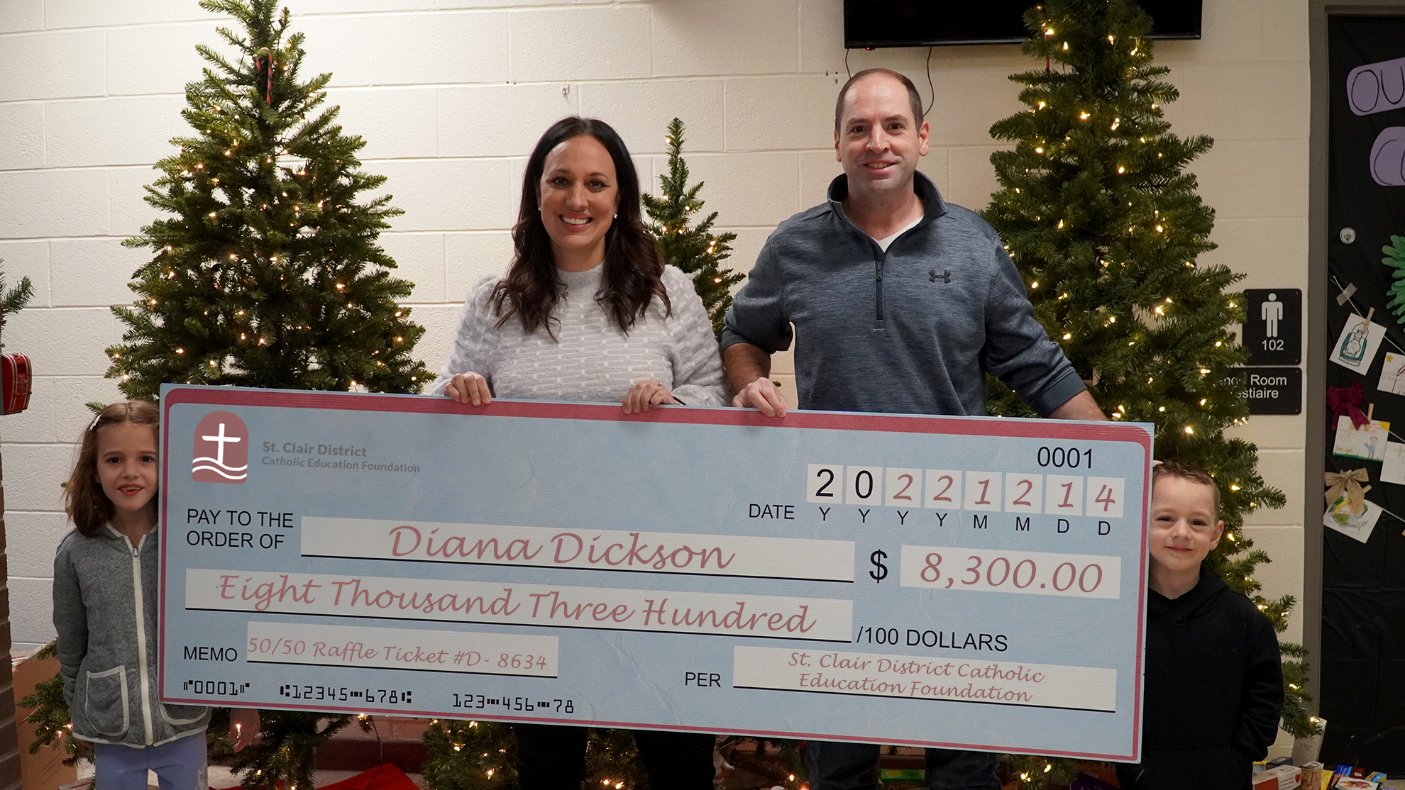 Dickson Family from Sarnia Wins $8,300 in St. Clair Foundation’s 50/50 Christmas Raffle