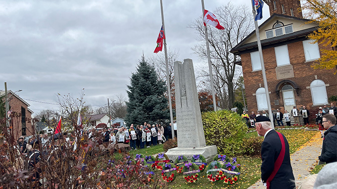 Good Shepherd Students Honour Veterans at Thamesville Remembrance Day Ceremony