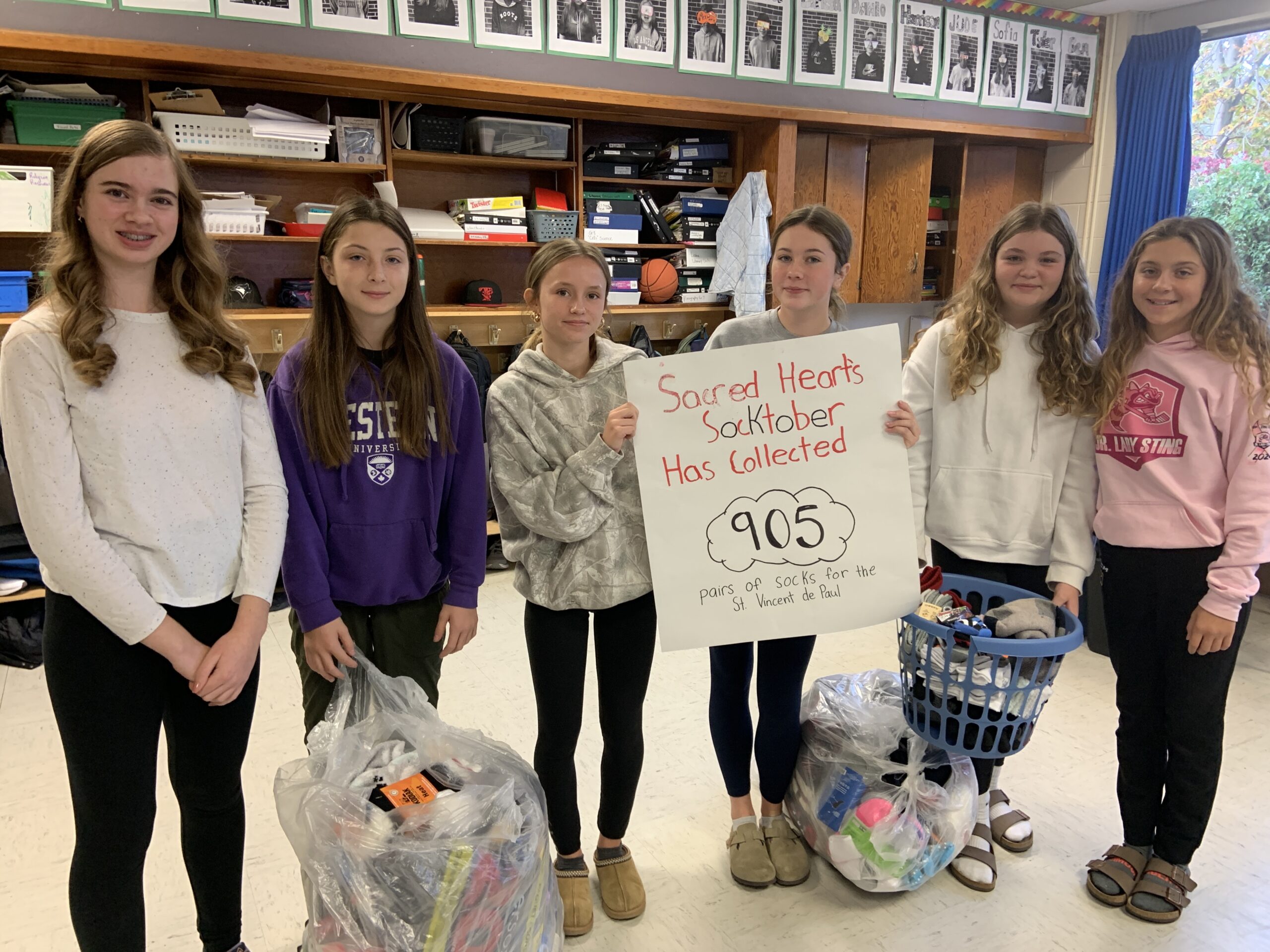 Sacred Heart’s Socktober Success: Over 900 Pairs Donated to St. Vincent De Paul