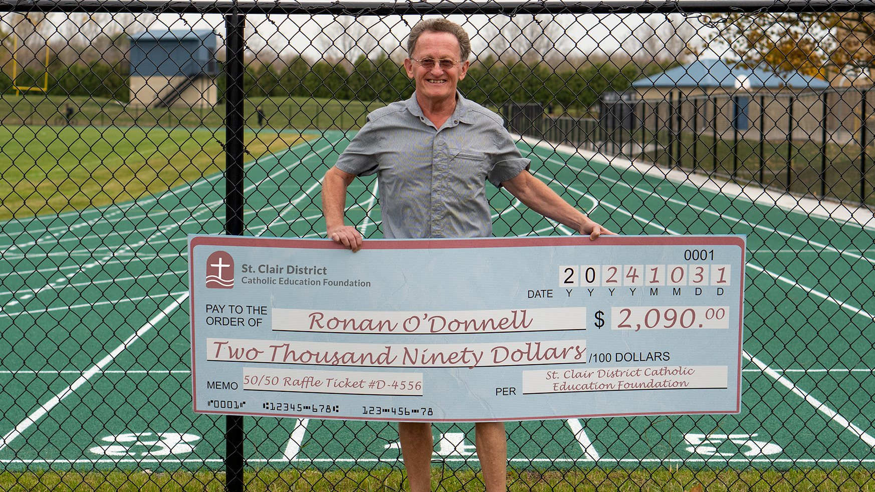 Local Supporter Wins Big in St. Clair District Catholic Education Foundation’s 50/50 Raffle