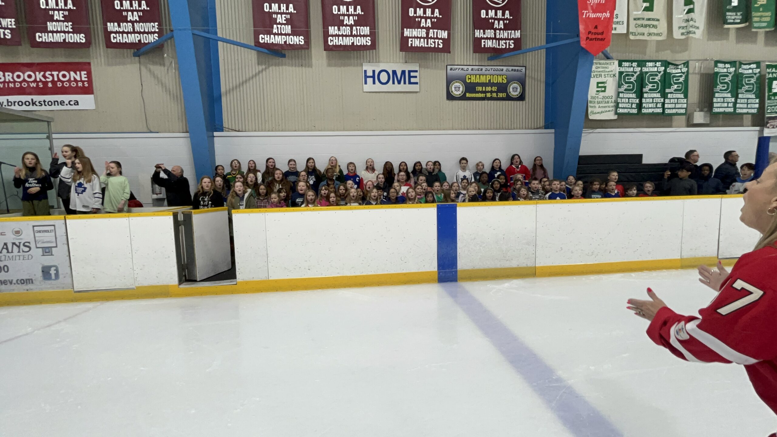 Sammies Sing and Sign O Canada at the 2025 Bluewater League U18 All-Star Game