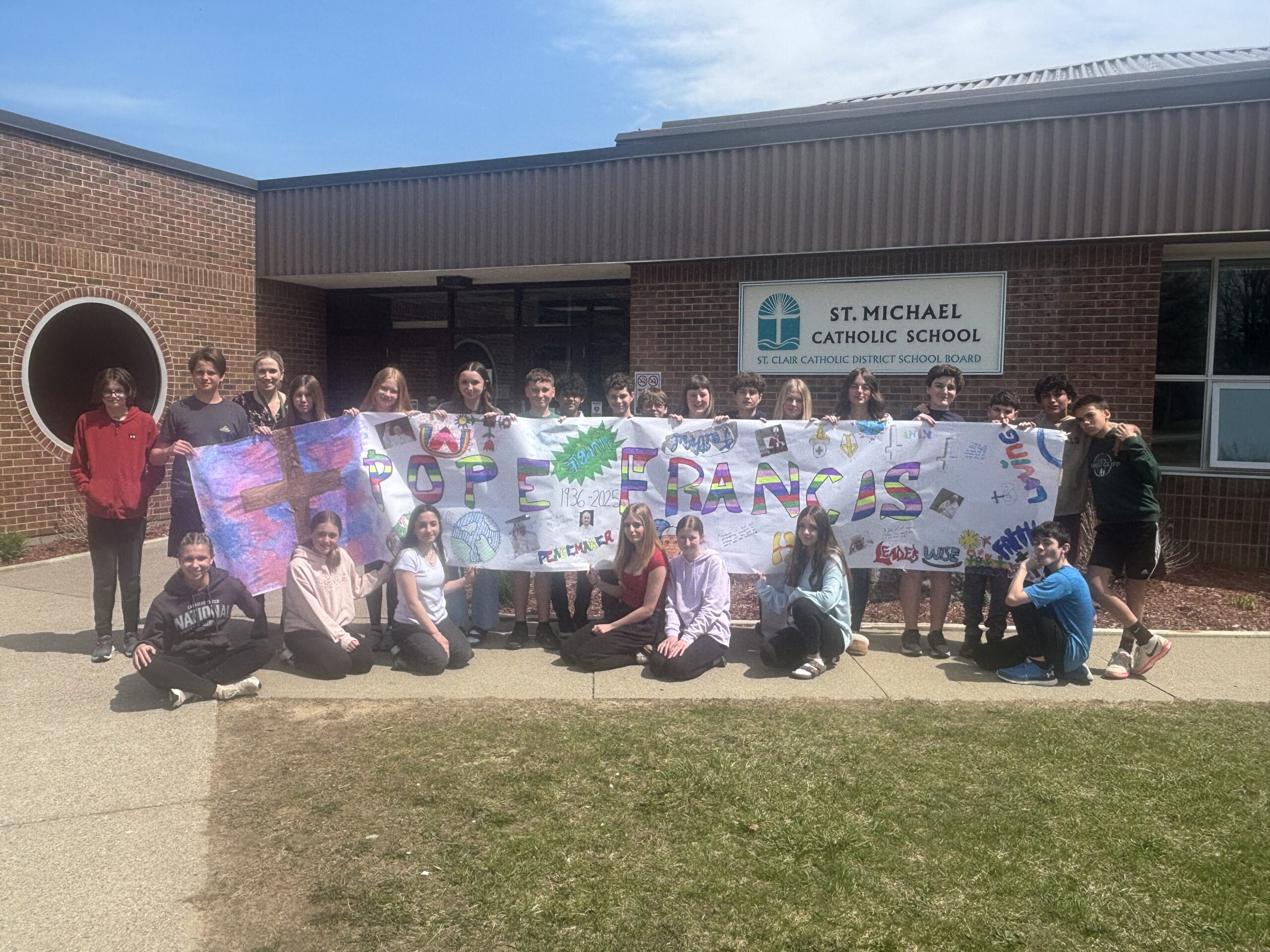 St. Michael Students Honour Pope Francis with Tribute Mural and Papal Study
